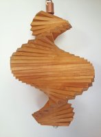 Windspiel aus Holz - Windspirale - Holzspirale, Länge 35 cm - Lasiert, Farbton Eiche
