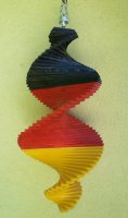 Windspiel aus Holz - Windspirale - Holzspirale, Länge 55 cm - Deutsche Nationalfarben, Deutsche Fahne