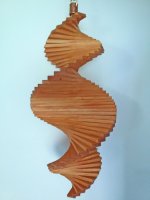 Windspiel aus Holz - Windspirale - Holzspirale, Länge 55 cm - Farbton Kiefer