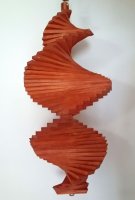 Windspiel aus Holz - Windspirale - Holzspirale, Länge 55 cm - Farbton Teak