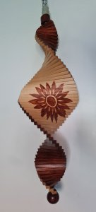 Wind Spinning Wood Spiral, Length 70 cm, Blossom