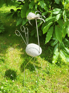 Stein-Vogel, Höhe 75 cm, Dekorationsfigur, Steinfigur, Gartenfigur