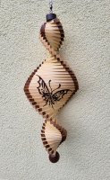 Wind Spinning Wood Spiral, Length 60 cm, Butterfly, light