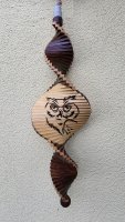 Wind Spinning Wood Spiral, Length 70 cm, Owl