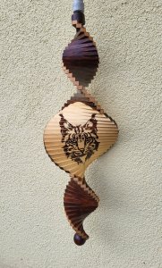 Windspiel aus Holz - Windspirale - Holzspirale, Länge 70 cm - Luchs