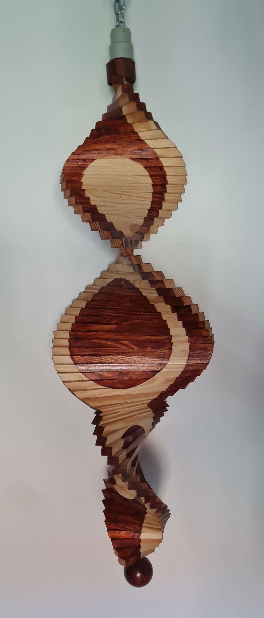 Wind Spinning Wood Spiral, Length 70 cm, Circle - Click Image to Close