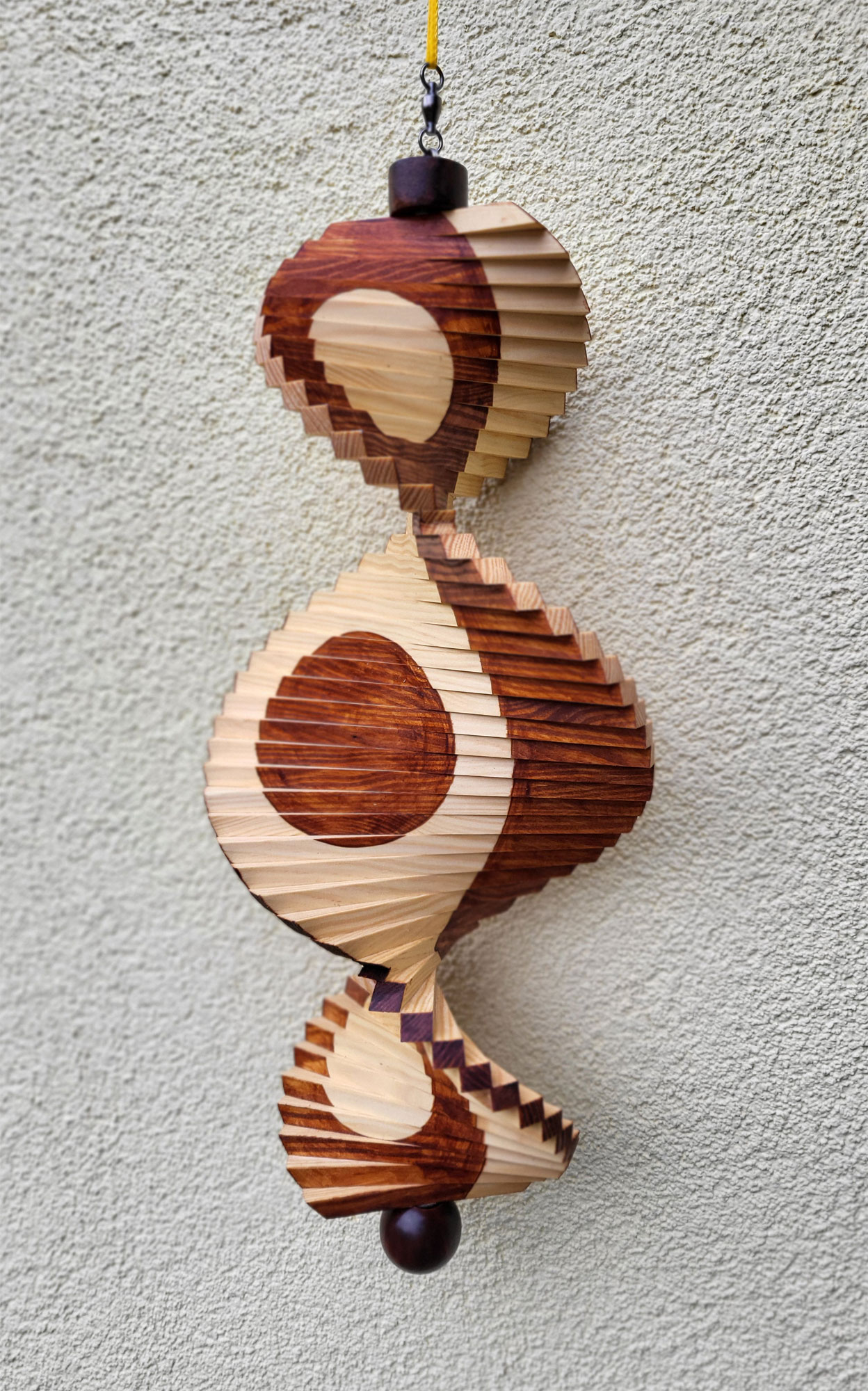 Wind Spinning Wood Spiral, Length 60 cm, Circle - Click Image to Close