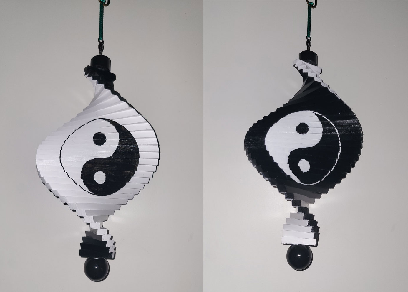 Wind Spinning Wood Spiral, Yin Yang, Lenght 40 cm - Click Image to Close